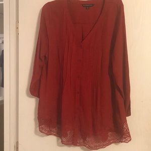 Red blouse for Valentine’s Day!